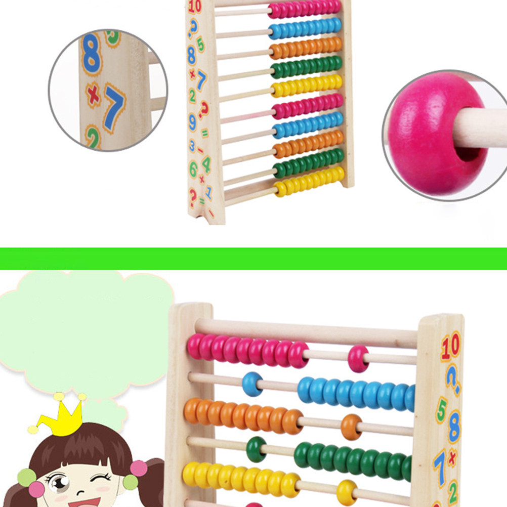 10 Stalls Wooden Math Abacus C - Kids Educational Computer 评论和价格