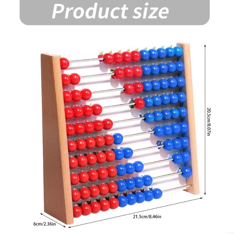Wooden Abacus with Red and Blu - Abacus Counting Bead 评论和价格