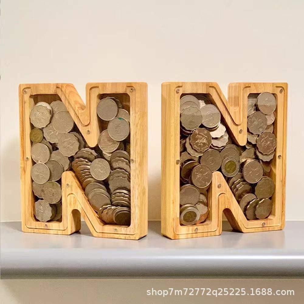 Wooden 26 Letter Alphabet Coin - Kids Education Savings 评论和价格