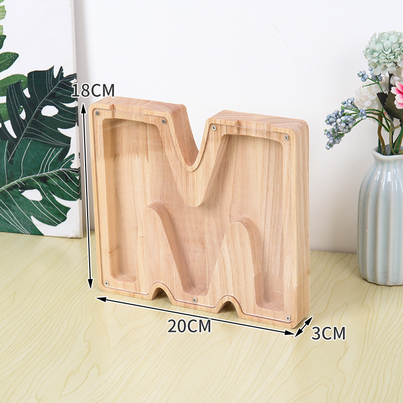 Wooden Alphabet Money Box for  - Kids Education Savings 评论和价格
