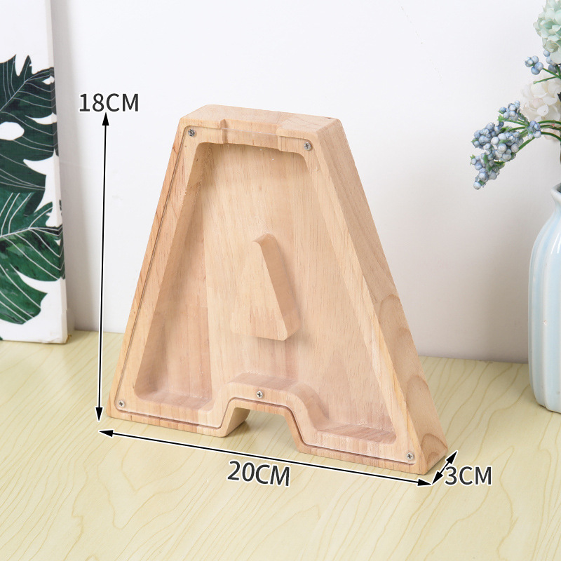 Wooden Alphabet Money Box for  - Kids Education Savings 评论和价格