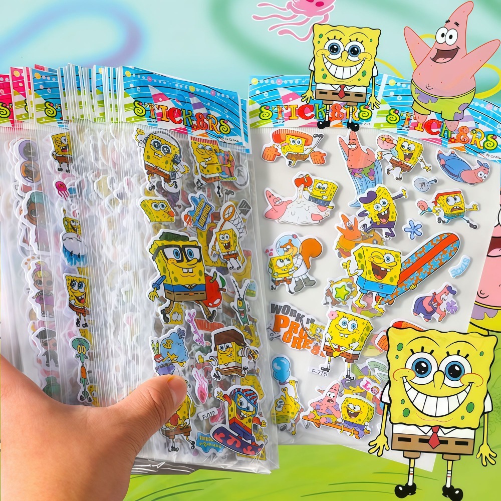 12-Pack SpongeBob 3D Stickers  - Kids First Education 评论和价格