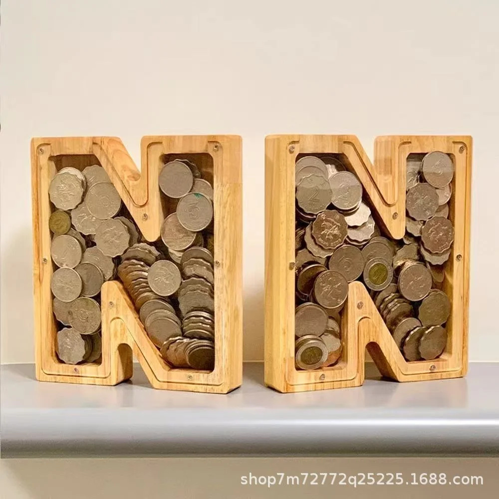 Wooden 26 Letter Alphabet Coin - Kids Education Savings 评论和价格